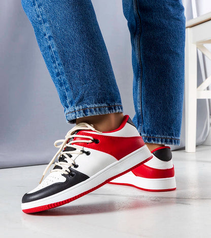 3-Černo-červené retro tenisky Shari-3