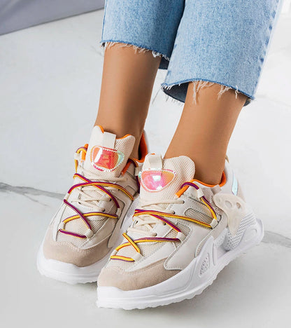 2-Béžové kombinované tenisky od Traci-2