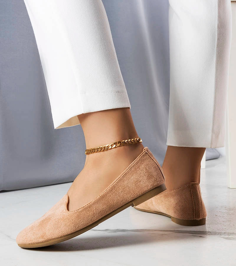 3-Béžové baleríny z eko semiše Marion-3