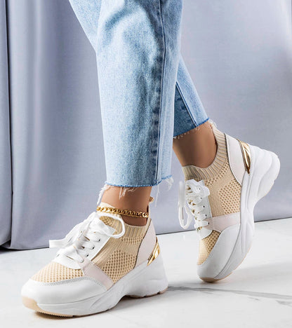 1-Béžové tenisky na platformách Ann-1