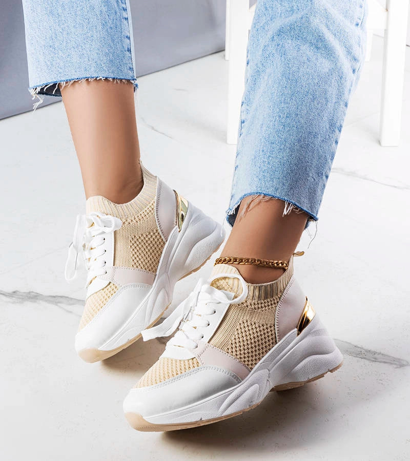 2-Béžové tenisky na platformách Ann-2