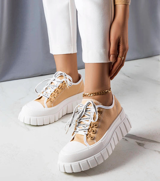 1-Béžové tenisky na platformě Toni-1