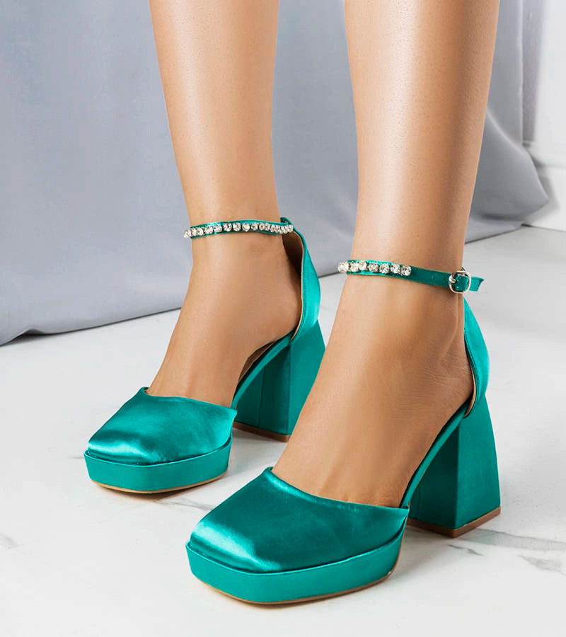 2-Zelené lodičky Jodi zdobené zirkony-2