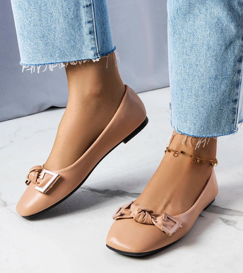 1-Béžové baleríny s mašlí Tabitha-1