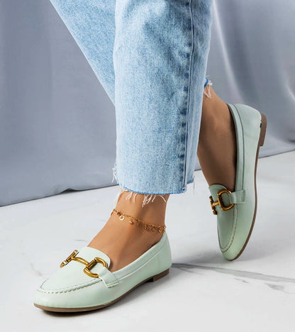 1-Zelené mokasíny se zlatým zdobením Regina-1