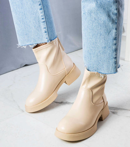 3-Béžové klasické boty Victoire-3