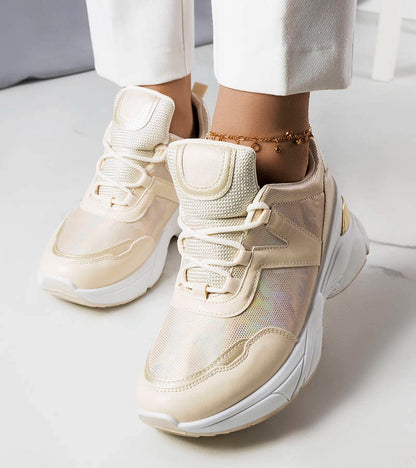 2-Béžové tenisky s kovovými vložkami Ruais-2