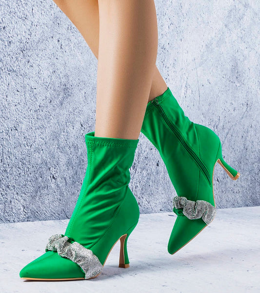 1-Zelené boty zdobené zirkony Caisse-1