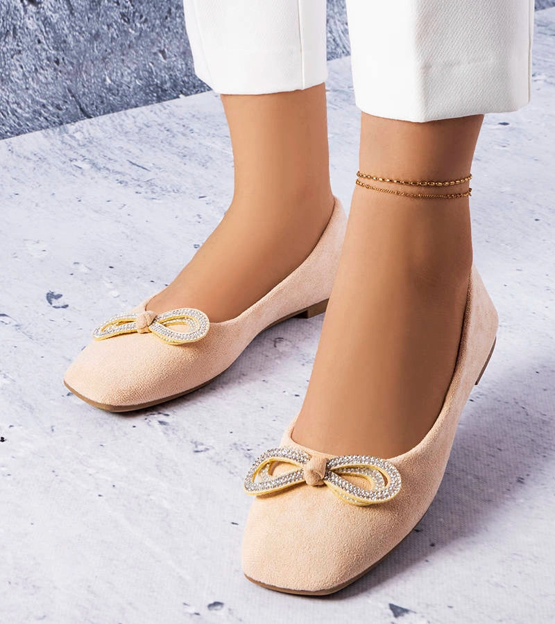 1-Béžové baleríny s mašlí Gaillou-1