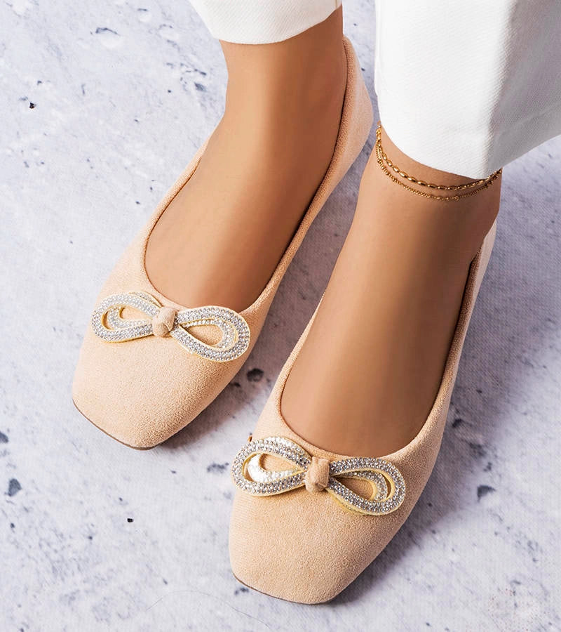3-Béžové baleríny s mašlí Gaillou-3