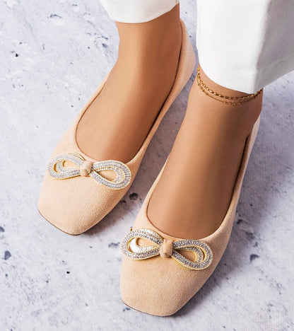 3-Béžové baleríny s mašlí Gaillou-3