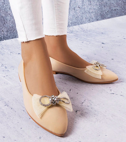 1-Béžové baleríny s mašlí a zirkony LaGarde-1