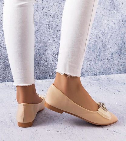 2-Béžové baleríny s mašlí a zirkony LaGarde-2