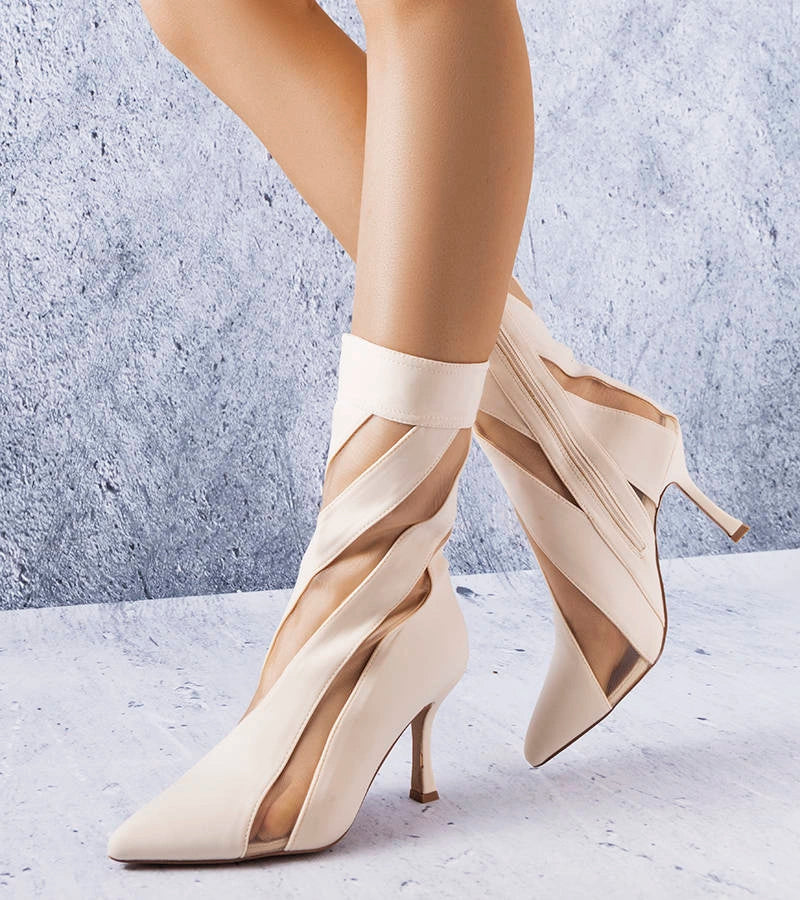 1-Béžové boty s průhlednými vložkami Jay-1