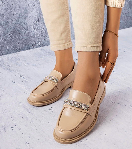 1-Béžové mokasíny se zirkony Colette-1