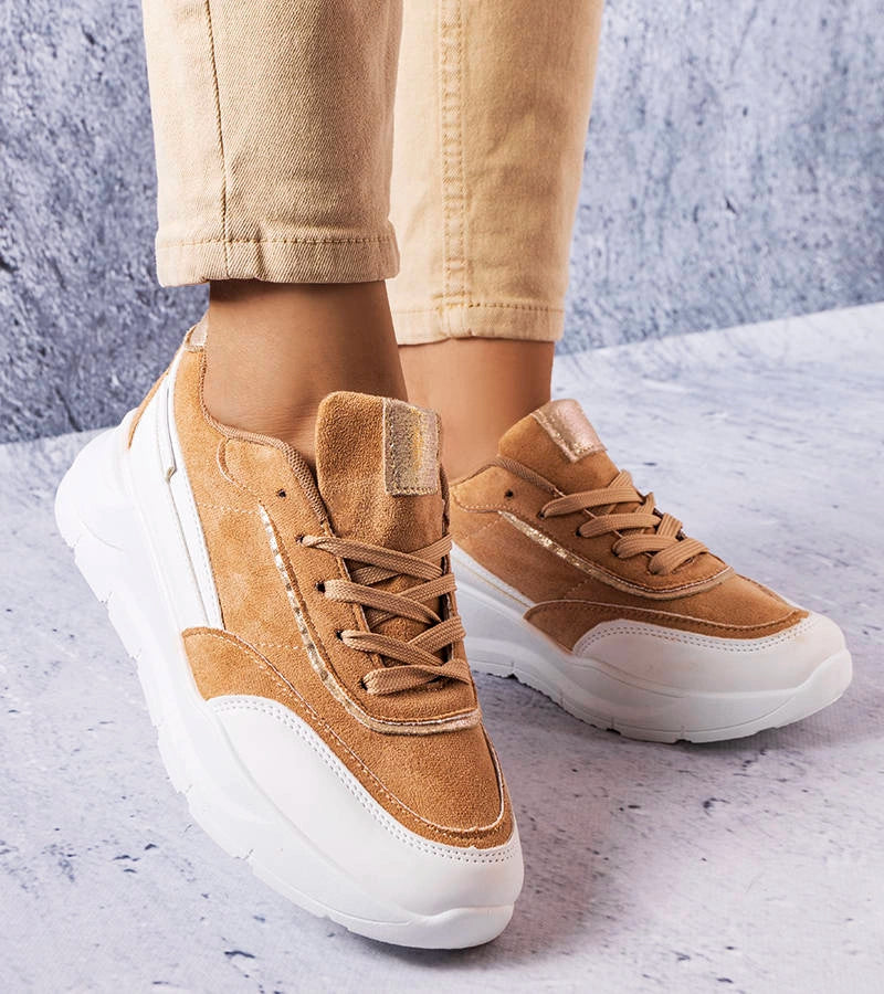 1-Béžové tenisky Dupuis z eko semiše-1