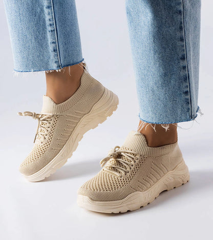 1-Béžové tenisky s elastickým svrškem od Gois-1