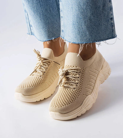 3-Béžové tenisky s elastickým svrškem od Gois-3