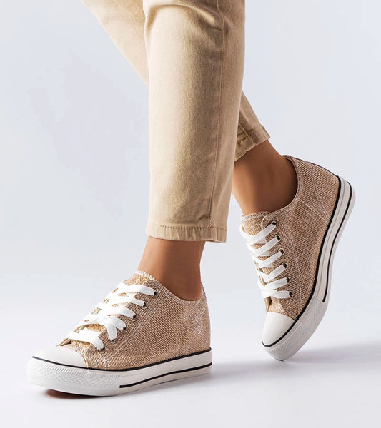 1-Zlaté třpytivé tenisky Crete na platformách-1