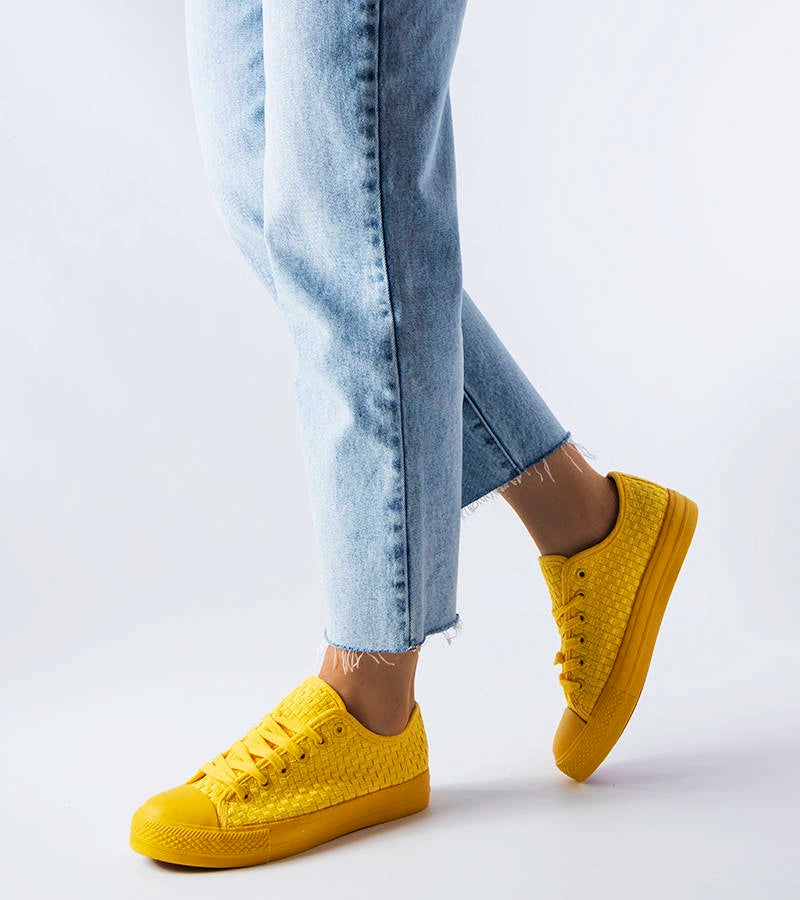 2-Žluté tenisky z kostkované látky Thibodeau-2