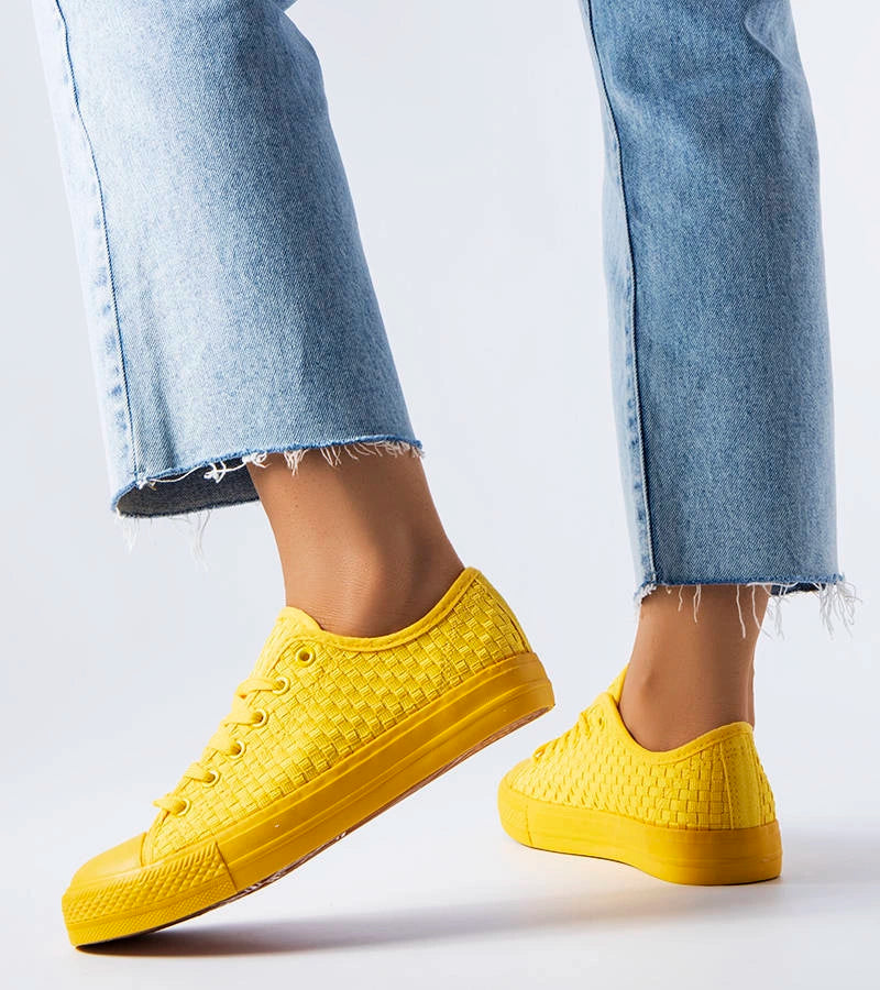3-Žluté tenisky z kostkované látky Thibodeau-3