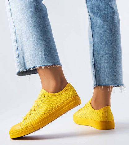 3-Žluté tenisky z kostkované látky Thibodeau-3
