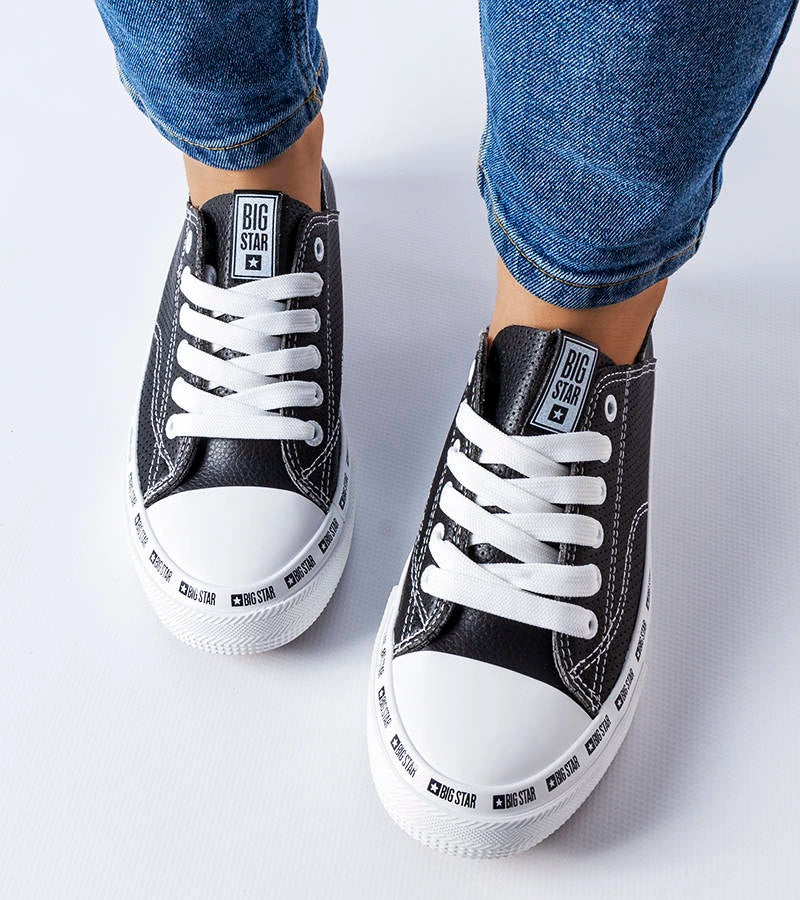 3-Big Star černé prolamované tenisky FF274023-3