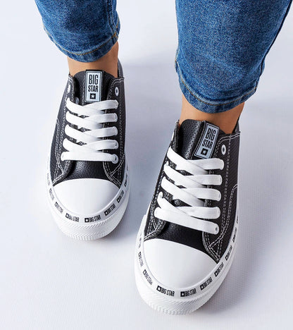 3-Big Star černé prolamované tenisky FF274023-3