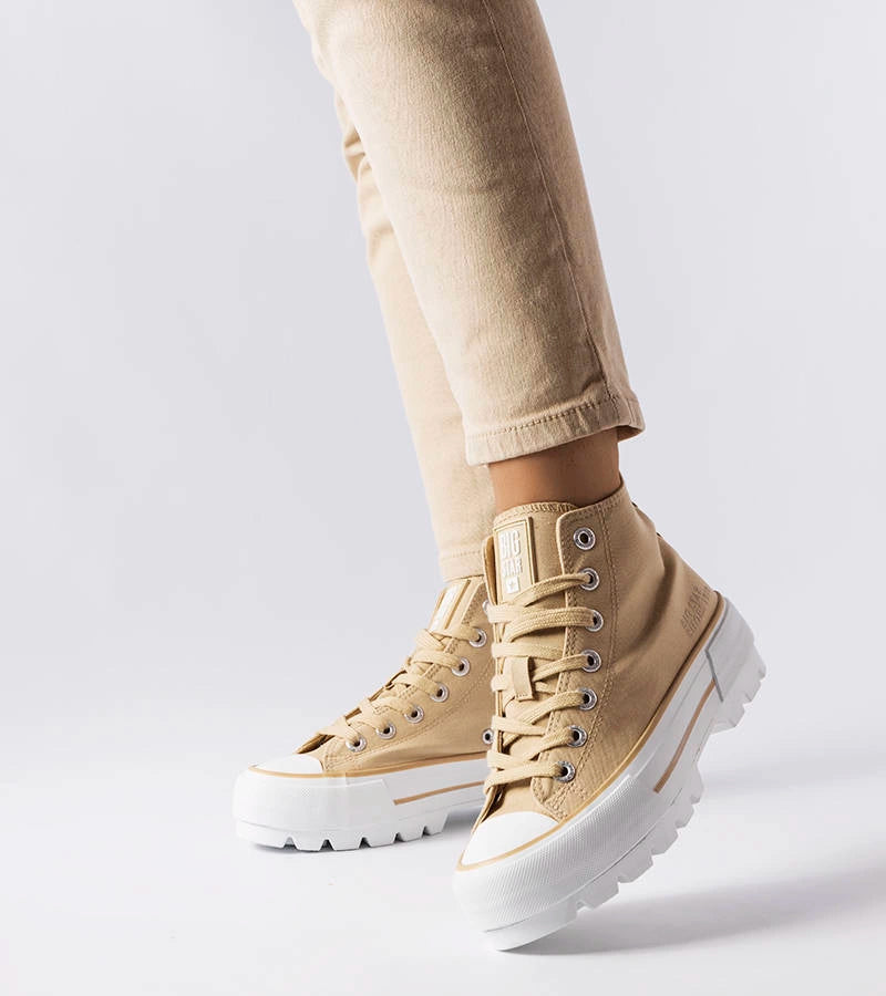 1-Béžové kotníkové tenisky Big Star LL274160-1