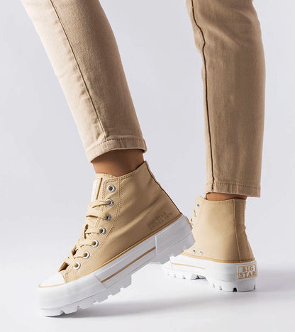 2-Béžové kotníkové tenisky Big Star LL274160-2