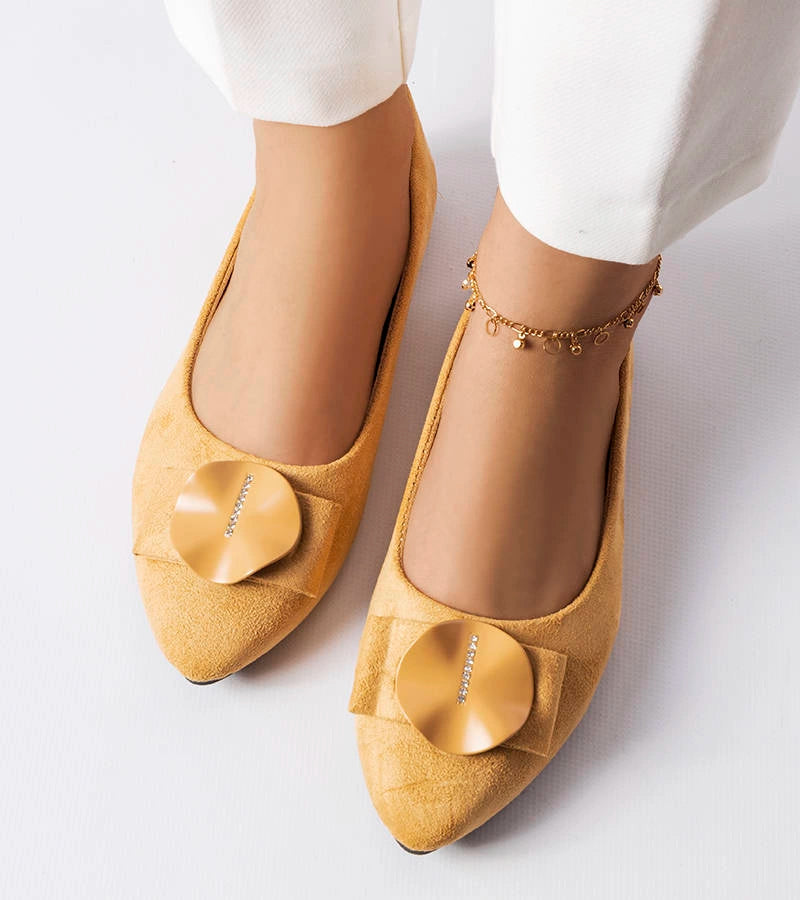 3-Béžové baleríny zdobené zirkony Rémy-3