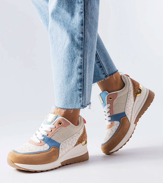 1-Béžovo-modré tenisky Mireault-1