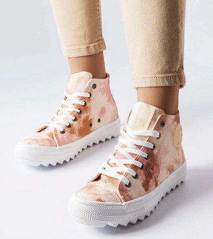 1-Béžové vzorované tenisky Big Star LL274048-1