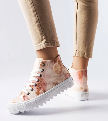 3-Béžové vzorované tenisky Big Star LL274048-3