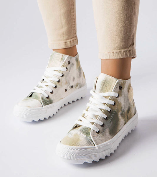 1-Zelené vzorované tenisky Big Star LL274047-1