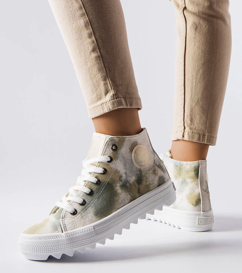 3-Zelené vzorované tenisky Big Star LL274047-3