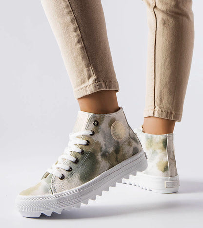 3-Zelené vzorované tenisky Big Star LL274047-3