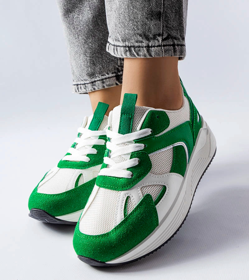 1-Zelené tenisky z kombinovaného materiálu Riel-1