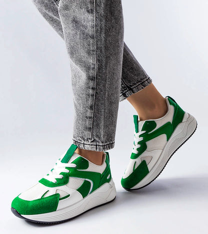 2-Zelené tenisky z kombinovaného materiálu Riel-2