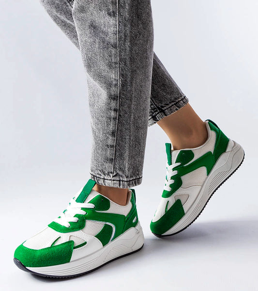 2-Zelené tenisky z kombinovaného materiálu Riel-2