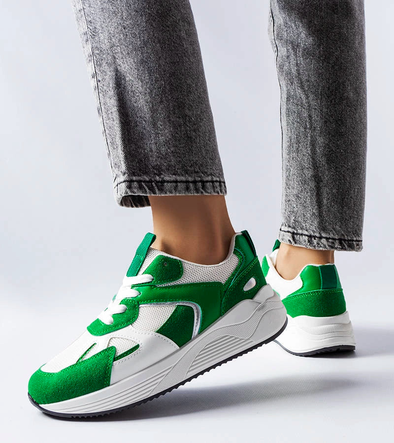 3-Zelené tenisky z kombinovaného materiálu Riel-3