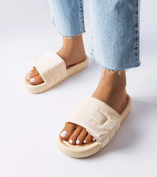 1-Béžové žabky se zapínáním na suchý zip Aleron-1