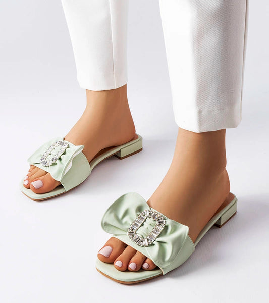 1-Zelené elegantní žabky se zirkony Fifi-1