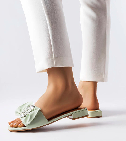 2-Zelené elegantní žabky se zirkony Fifi-2