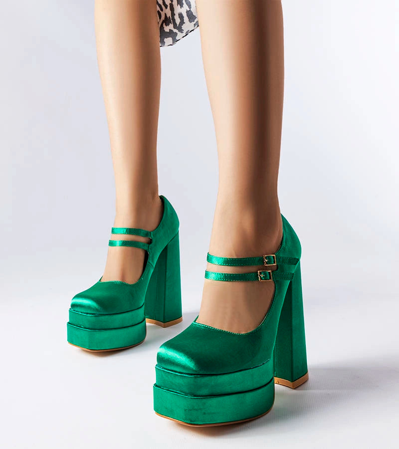 2-Zelené lodičky na vysokém jehlovém podpatku Gabriel-2