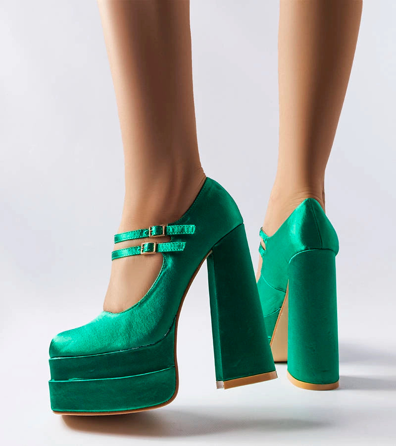 1-Zelené lodičky na vysokém jehlovém podpatku Gabriel-1