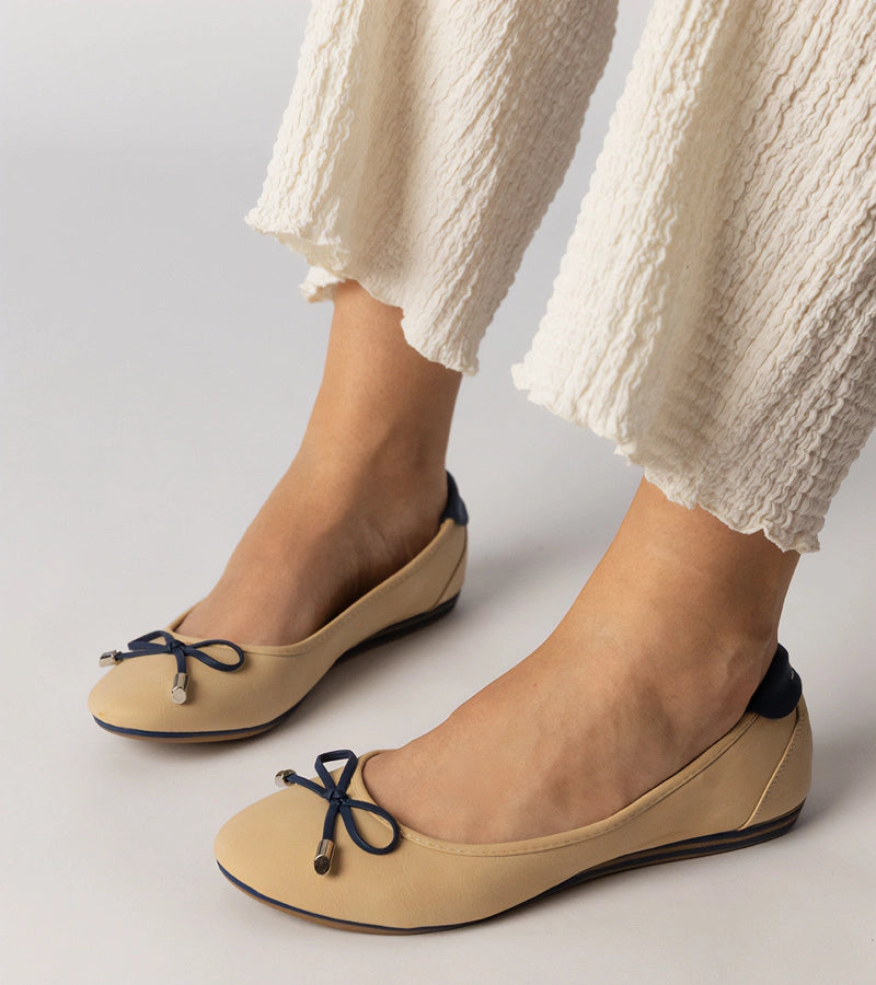 6-Béžové baleríny zdobené mašlí Maddalena-6