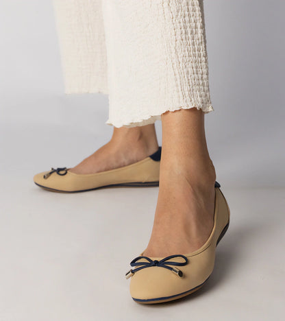 4-Béžové baleríny zdobené mašlí Maddalena-4