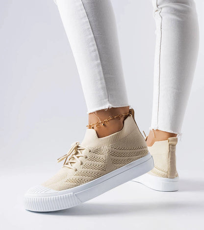 3-Béžové strečové tenisky Polaire-3