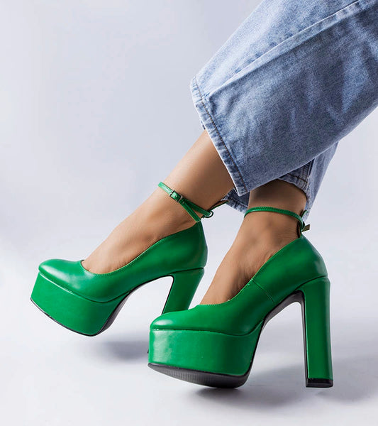 2-Zelené lodičky Hervé na vysokém jehlovém podpatku-2